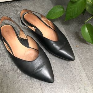 Black sling back flats